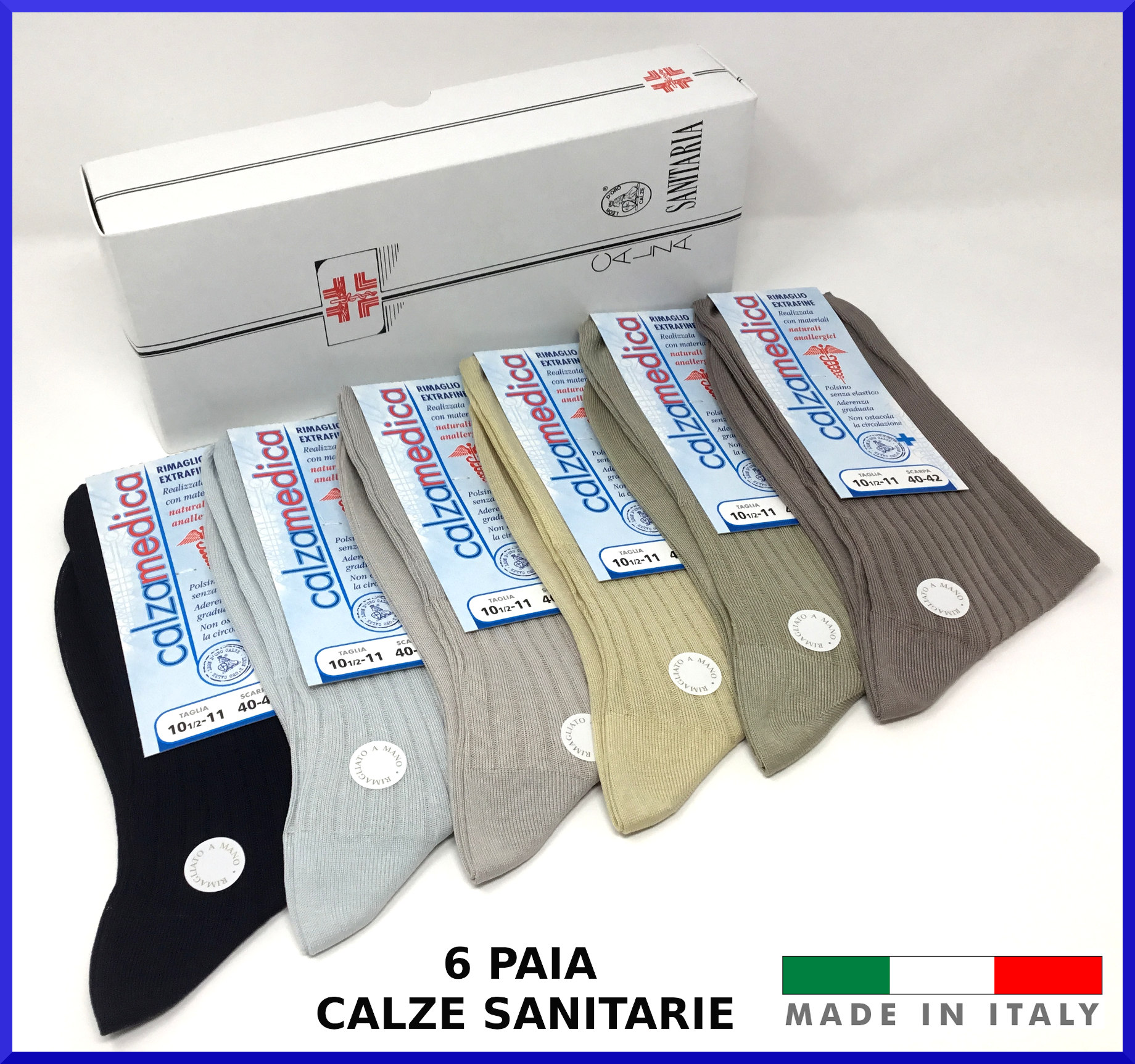Calze sanitarie da uomo in cotone filo di scozia